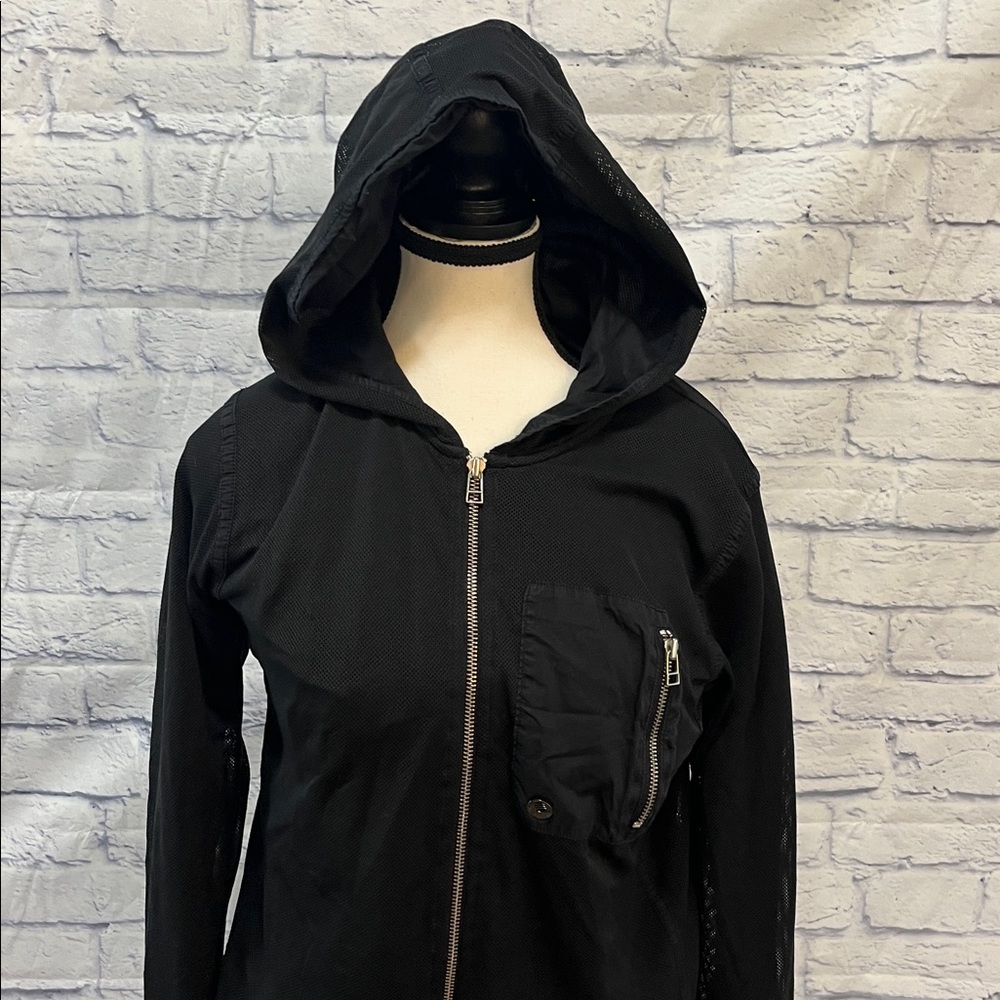 Adidas SLVR A000 Minimalist Zip Pocket Jacket Black Medium High-End Vintage - Picture 2 of 9